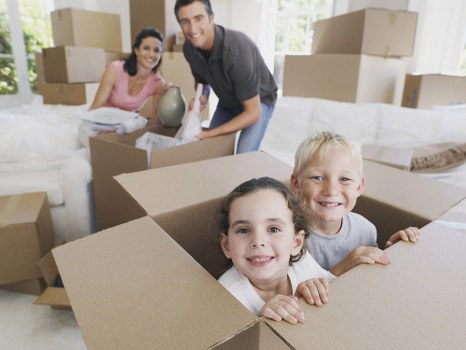 Moving van and boxes ready for a UK man with van service
