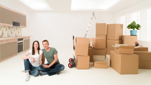 Packed removals van supporting a move in North London