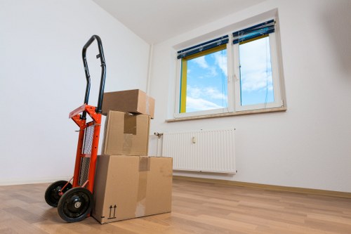 Office furniture and workstations prepared for relocation
