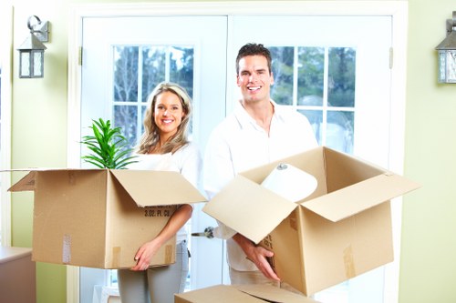 Removal van for a move near Arnosgrove streets