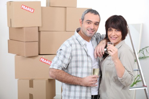 Boxes and furniture being loaded for a local move in Arnos Grove